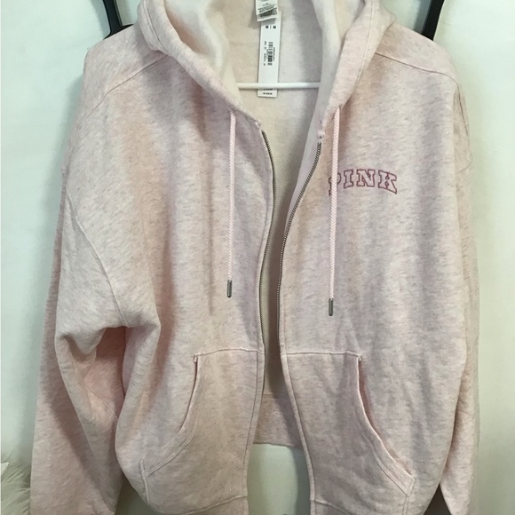 Victoria Secret PINK Hoodie Size M 170/96A Pink Full Zip NWT Glitter - Picture 13 of 14